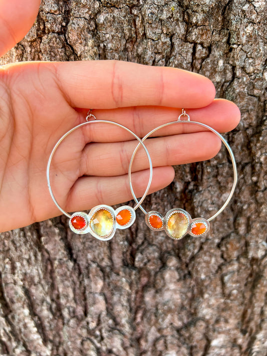 Citrine and Carnelian Hoops • The Phoenix Collection - ANBE Designs