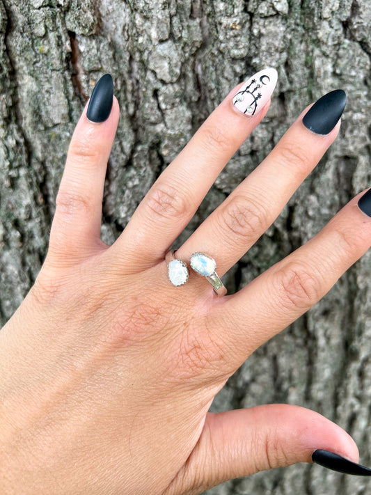 Moonstone Wrap Ring • Size 12 Adjustable - ANBE Designs