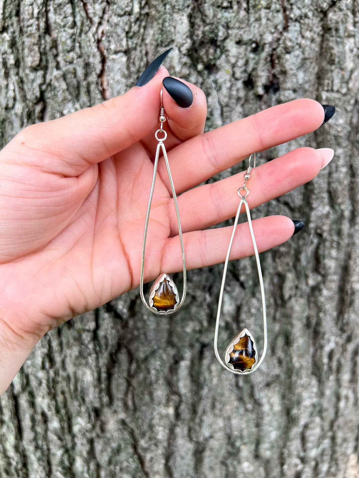 Teardrop Tiger's Eye  Earrings - ANBE Designs