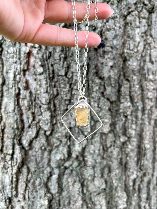 Geometric Citrine Necklace • 24 inches • The Creative Exploration Collection - ANBE Designs