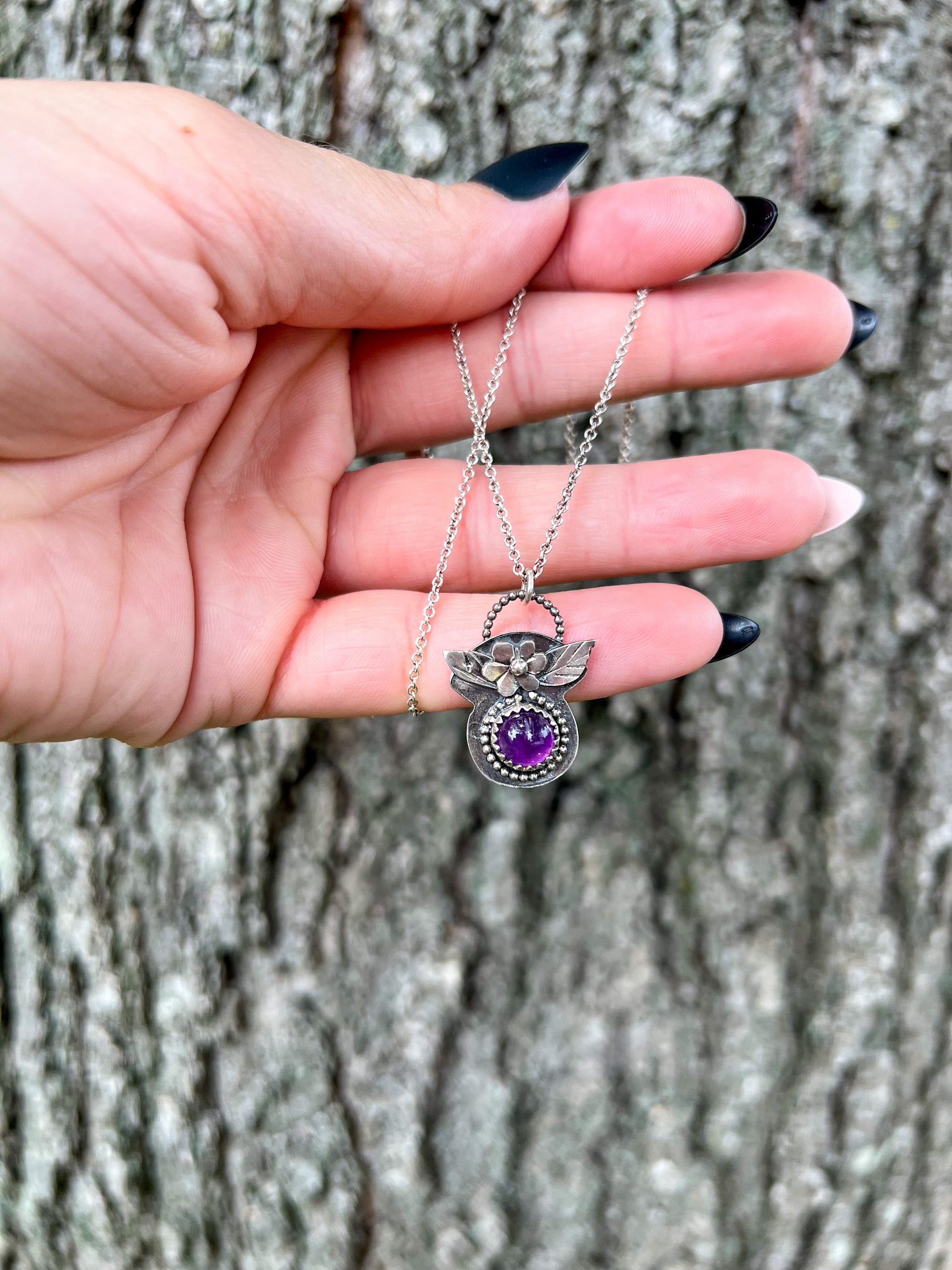 Delicate Amethyst Necklace • 16 Inches • The Sacred Seed Collection - ANBE Designs