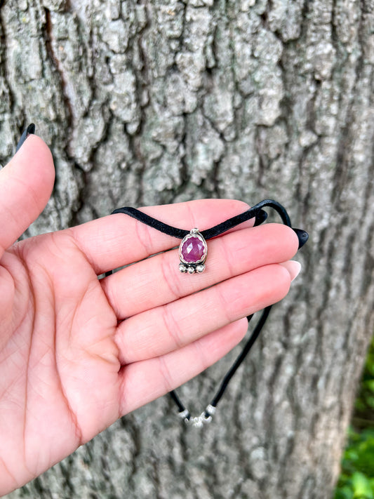 Pink Sapphire Choker Necklace • 14 inches - ANBE Designs