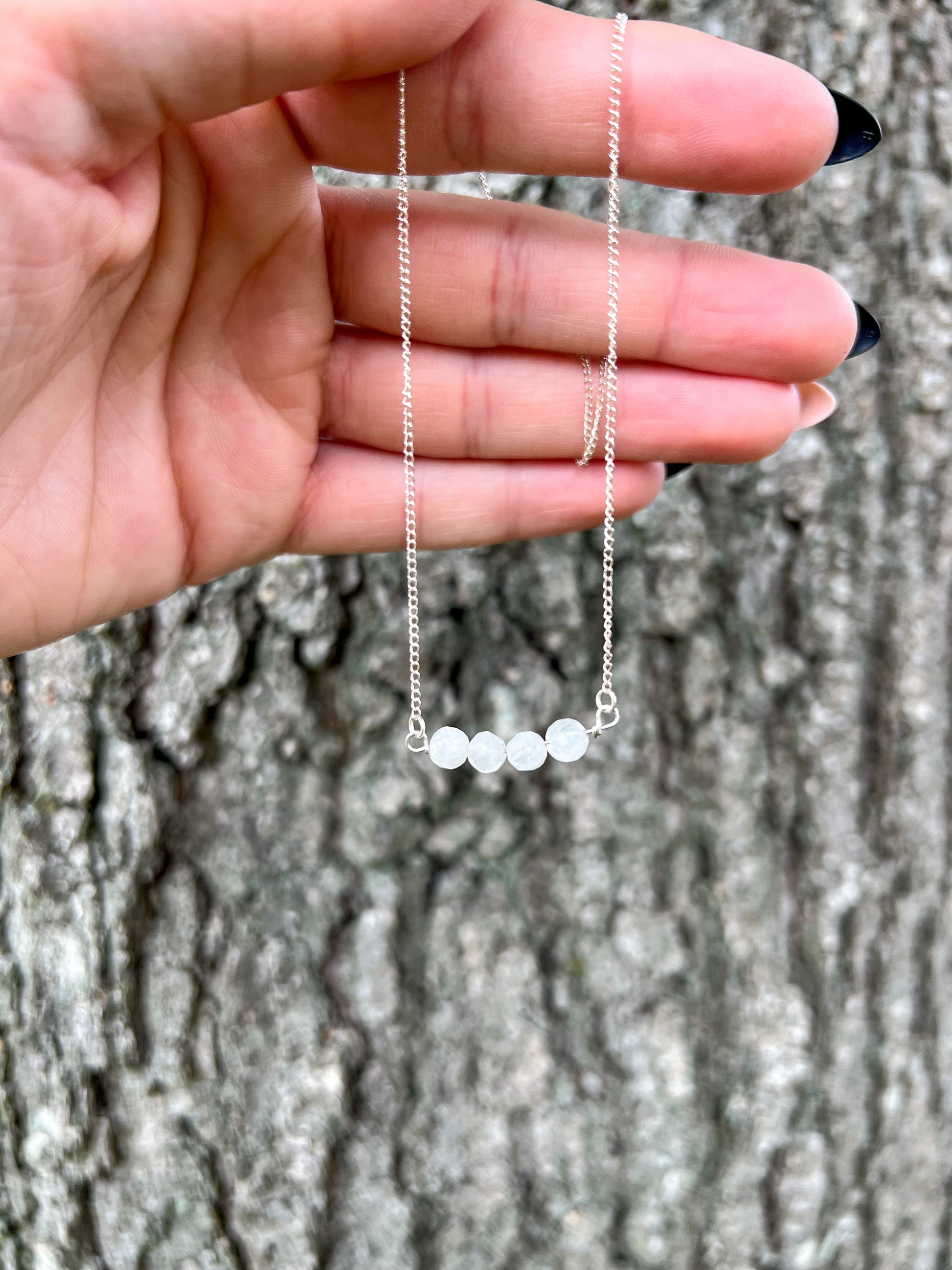 Moonstone Choker Necklace • 14 inches - ANBE Designs