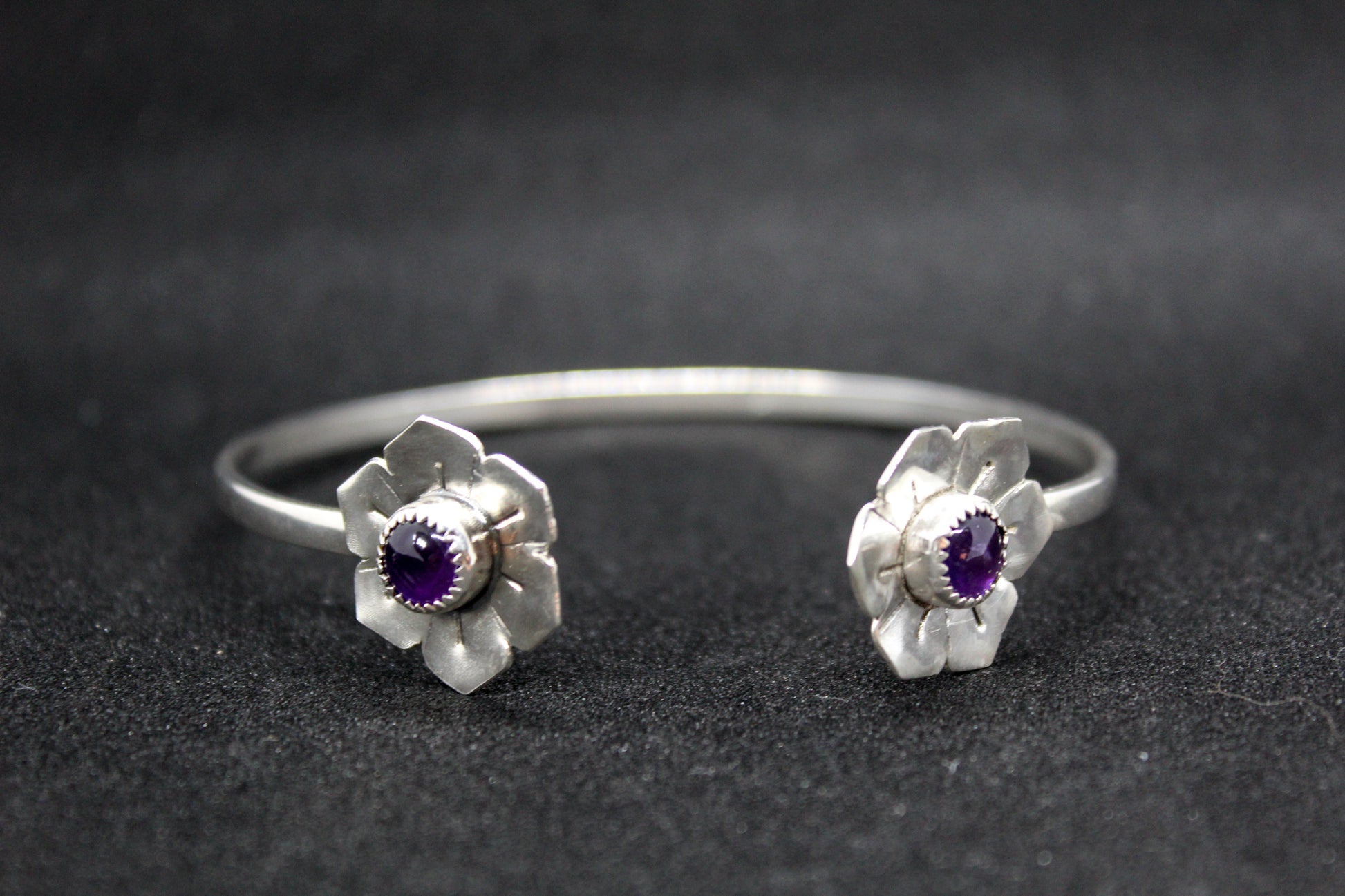 Amethyst Flower Cuff Bracelet • The Sacred Seed Collection - ANBE Designs