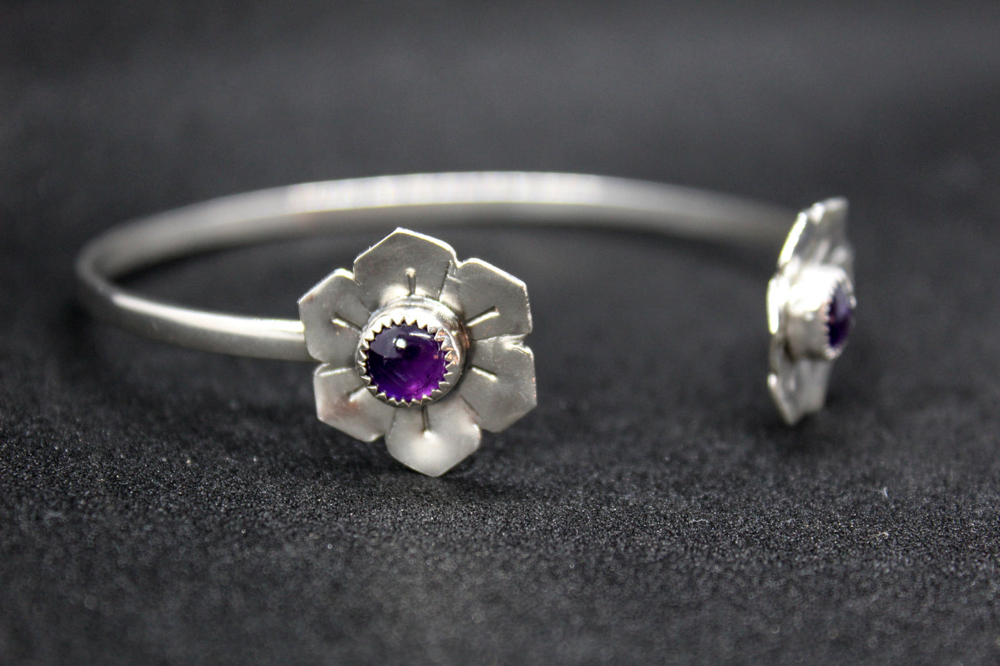 Amethyst Flower Cuff Bracelet • The Sacred Seed Collection - ANBE Designs