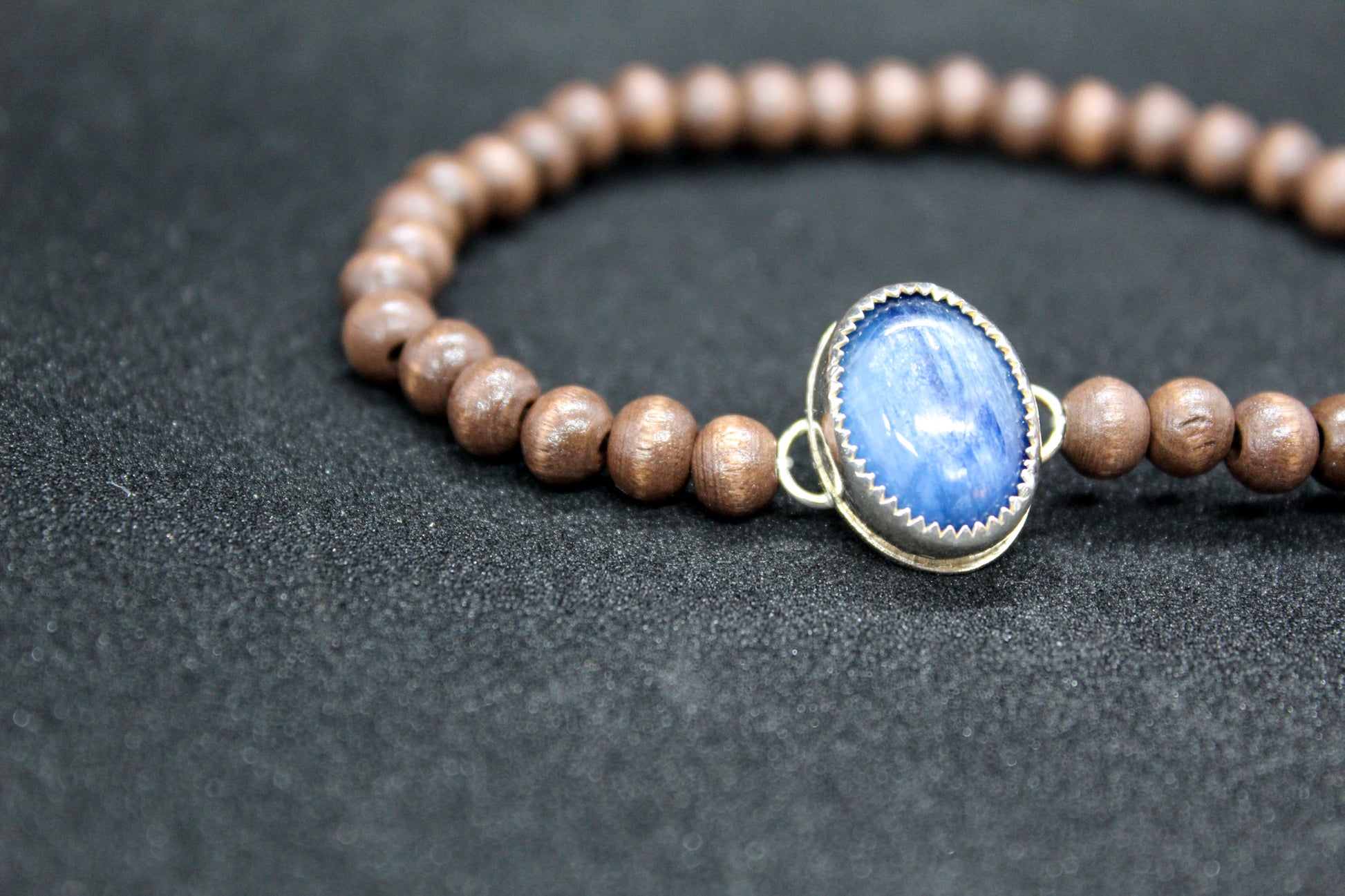 Kyanite and Wood Bead Bracelet • The Creative Exploration Collection - ANBE Designs
